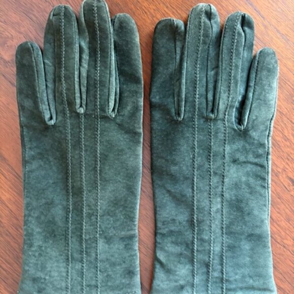 3M Thinsulate Outdoor Classic Casual Pig Suede Leather Gloves Green Sz M - Picture 3 of 8